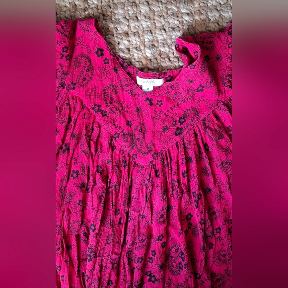 Go softly Patio Rayon Ruffle dresses woman Sz Mediun Beachy Boho Cruise Summer - Picture 4 of 6